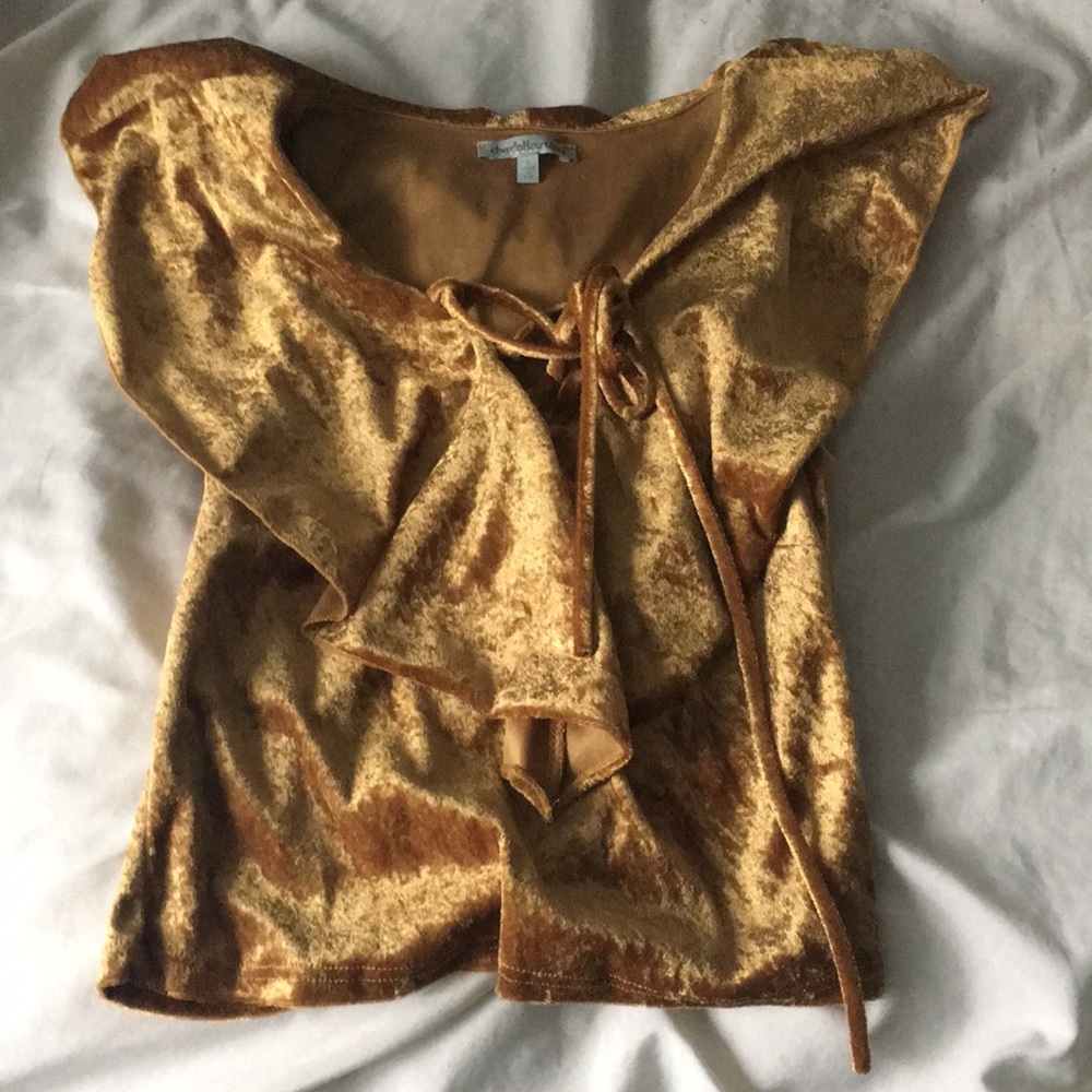 Gold Crushed Velvet Shirt